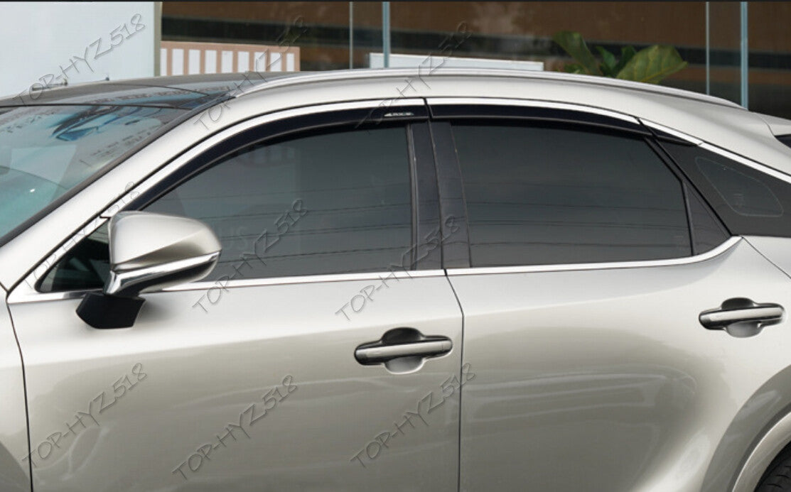 for Lexus RX 2023-2024 W/Chrome Window Visor Vent Shades Sun Rain Guard Trim 6x