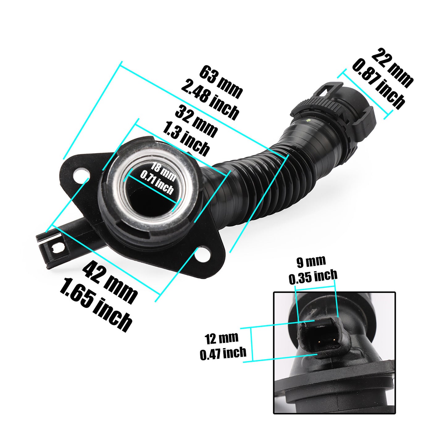 2-piece crankcase ventilation hose valve cover set 11127584128, suitable for BMW N55 640i 535i
