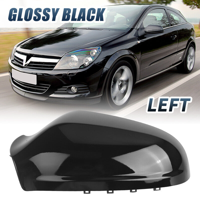Left Driver Door Wing Mirror Cover Cap Black for Opel for Vauxhall Astra H 2004-2009