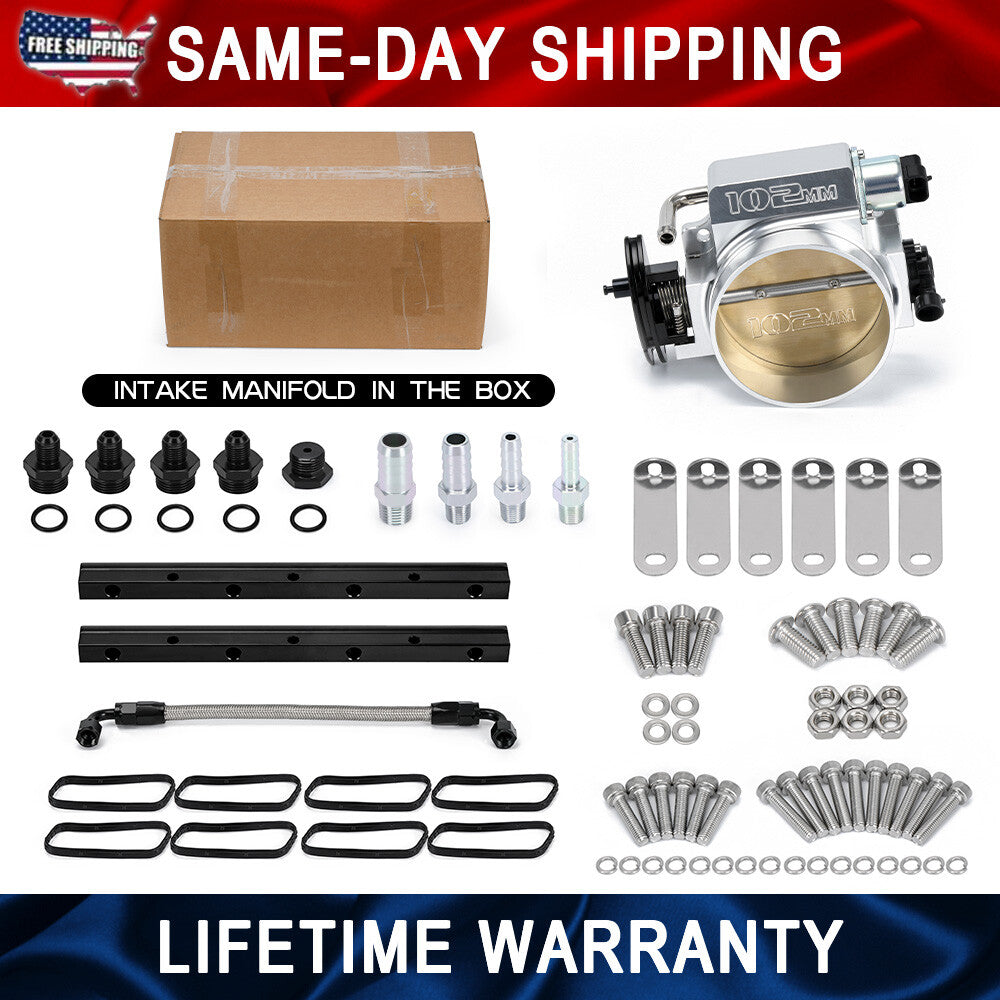 For LS1 LS2 LS6 102mm High Profile Intake Manifold w/ Fuel Rail  Throttle Body