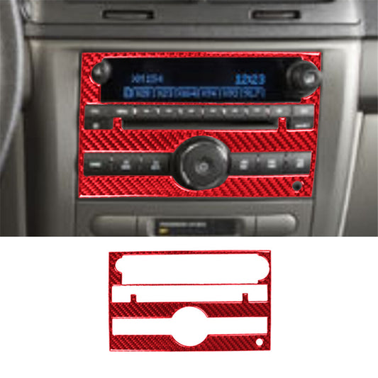 Red Carbon Fiber CD Player Cover Trim for Chevrolet COBALT 2005-2010 Type-B