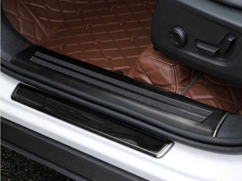 for Volvo XC40 19-22 Black Steel Inner Door Sill Scuff Plate Cover Protector 4x