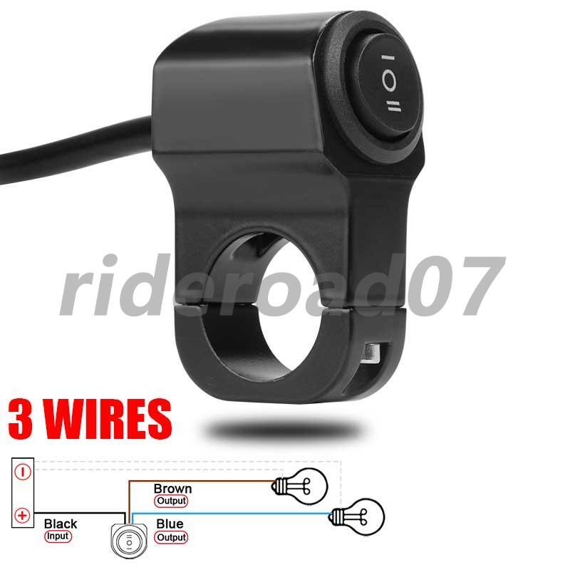 Motorcycle 7/8 Handlebar Headlight Fog Spot Light ON OFF Switch Waterproof