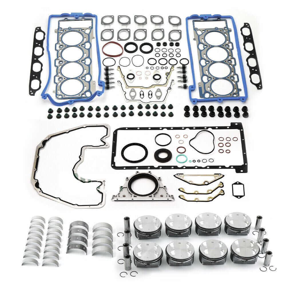 N62B48 Engine Piston Head Gasket Seal Bearings Overhaul Rebuild Kit for BMW 550i
