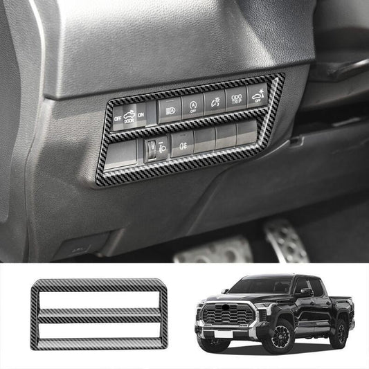 Suitable for Toyota Tundra 2022 - 2024 Carbon Fiber Headlight Switch Frame Trim (1 Piece)