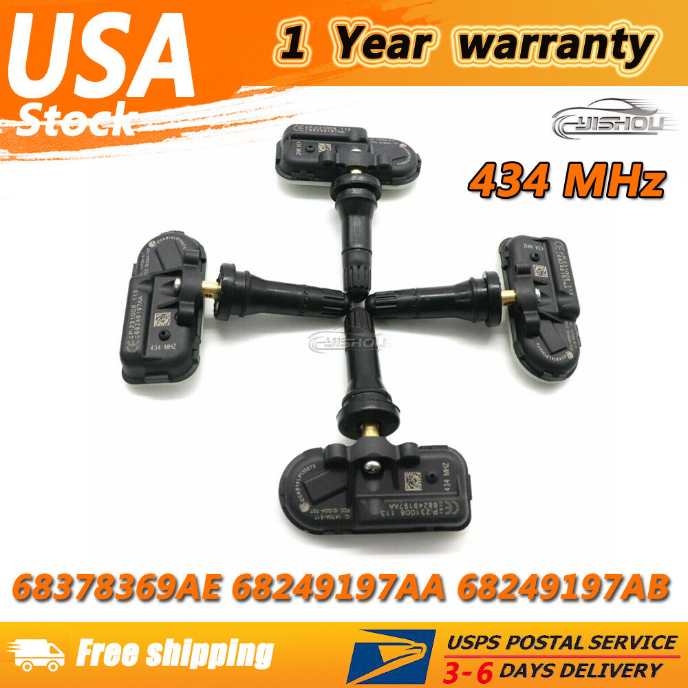 Set of 4P 68249197AA TPMS TIRE PRESSURE SENSOR for Jeep Cherokee for Dodge for RAM 1500