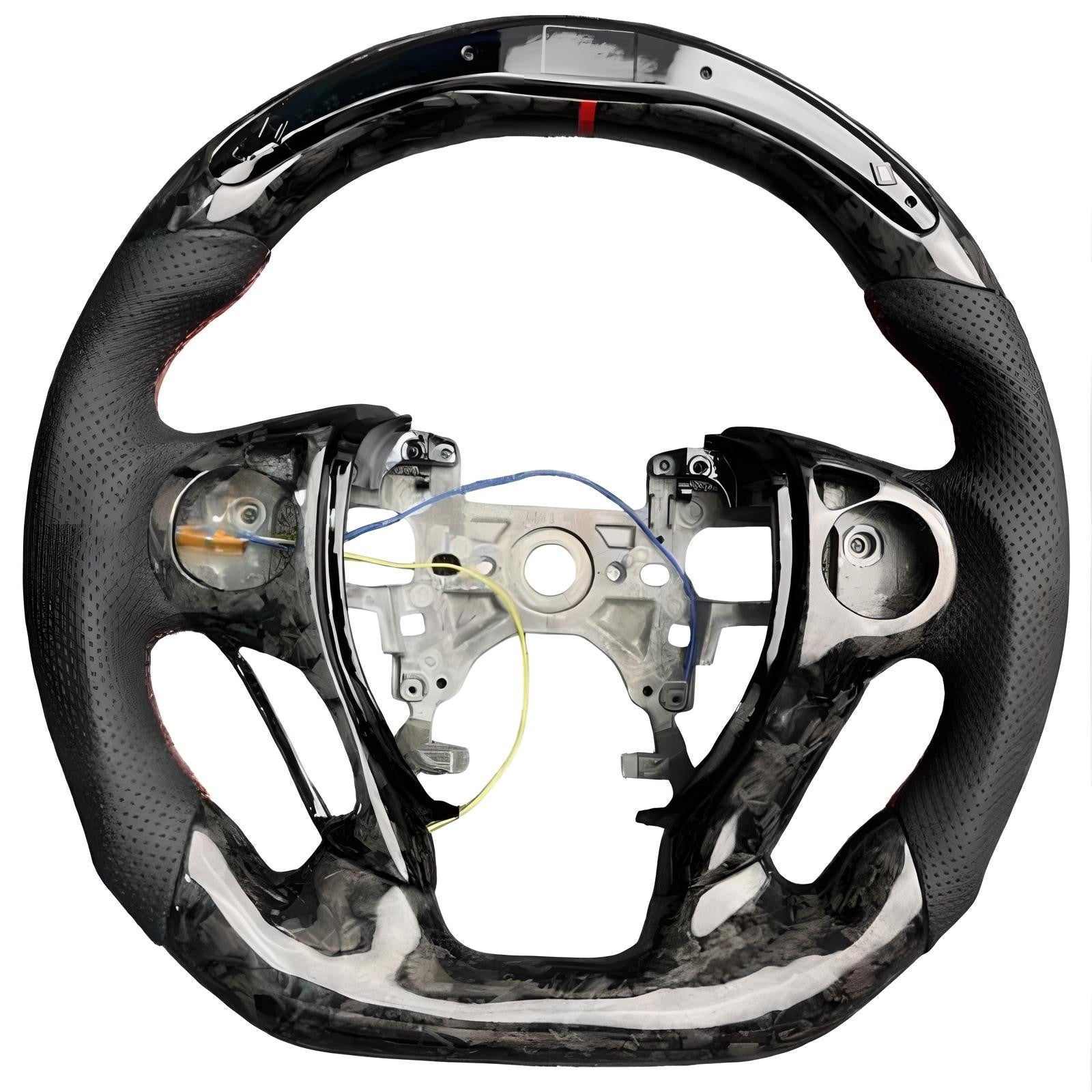 Fits for Honda for Accord 2013-2017 LED Steering Wheel Forged Carbon Fiber Black Leather