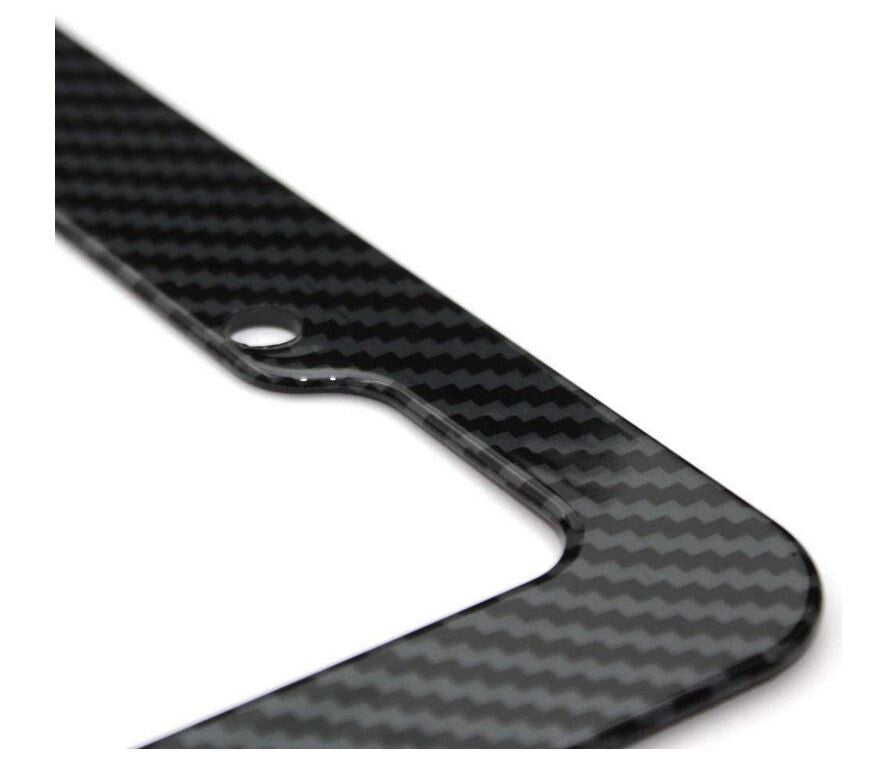 piece of car license plate frame cover cap for trunk, black carbon, suitable for VW .