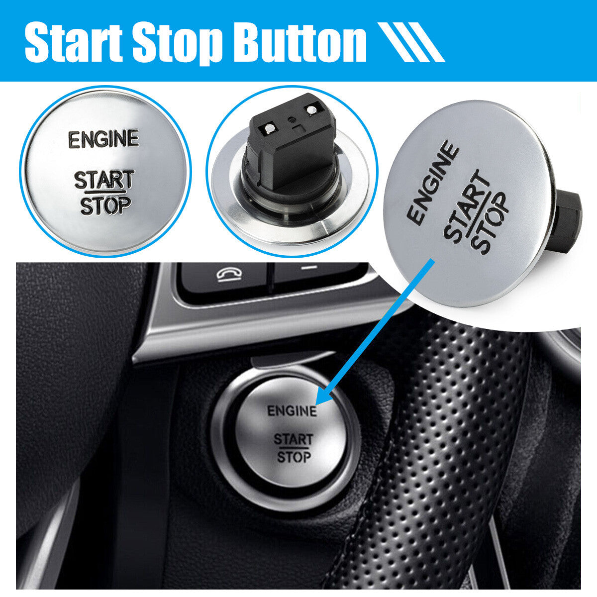 1X 2215450714 Applicable to for Mercedes-Benz new start/stop button switch keyless entry.