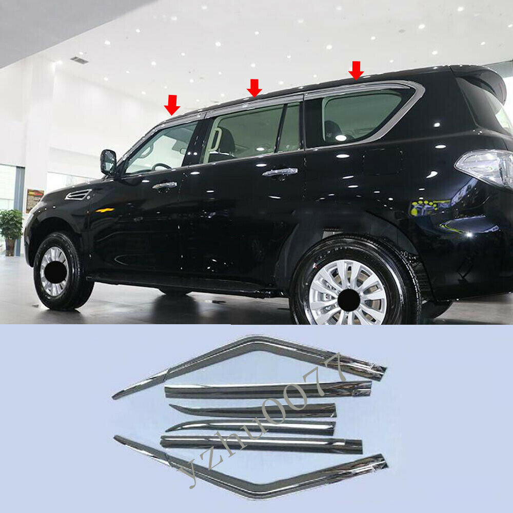 6P for Nissan Armada 2017-2019 Chrome Car Window Visor Vent Shade Sun Rain Guard