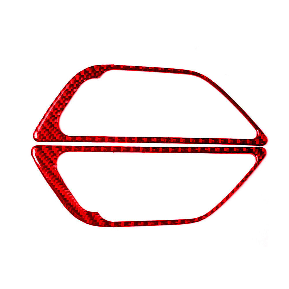 Red Carbon Fiber Side Door Handle Cover Trim for BMW 6 Series F12 F13 2011-2018