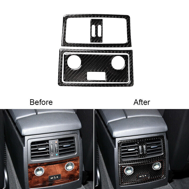 Carbon Fiber Rear Air Outlet Panel Cover Trim for BMW E60 5Series 05-10