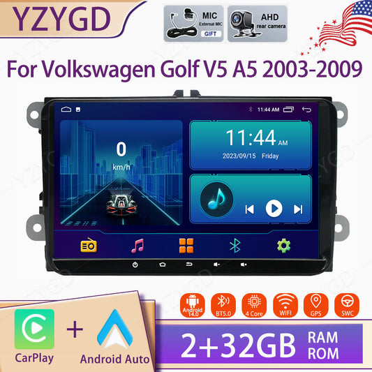 for Volkswagen for Golf V5 A5 2003-2009 Car Stereo Radio Carplay GPS Nav Screen WIFI