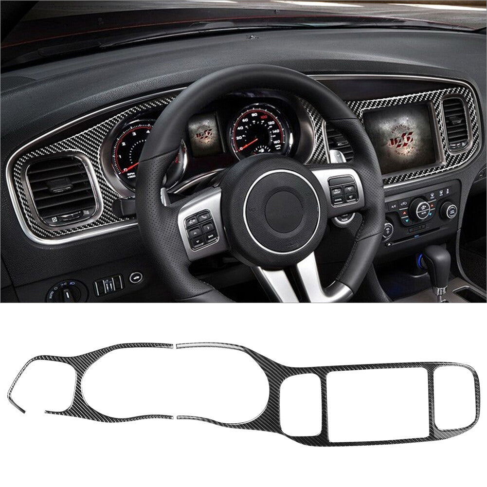 Carbon Fiber Interior Dashboard Panel Cover Trim for Dodge Charger 2011-2014