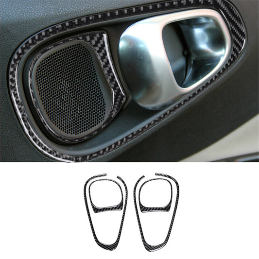 4PCS Carbon Fiber Interior Rear Door Handle Trim Cover for Fiat 500L 2014-2017