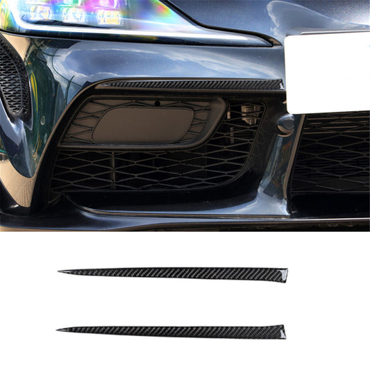 2X Carbon Fiber Front Bumper Trim for Toyota Supra A90 2019-2022