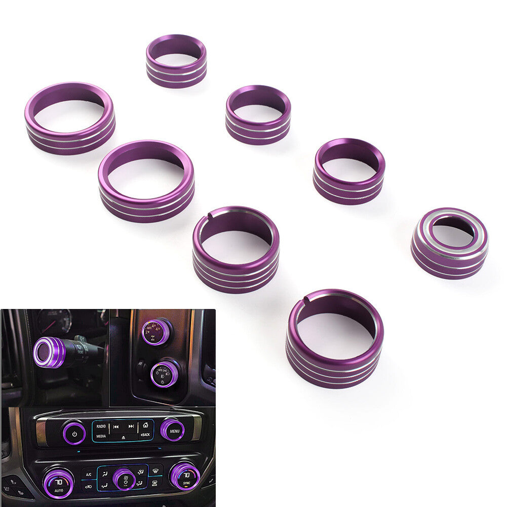Air Conditioner Switch Button Knob Trim Fit for Chevrolet Silverado 2014-2018 Purple