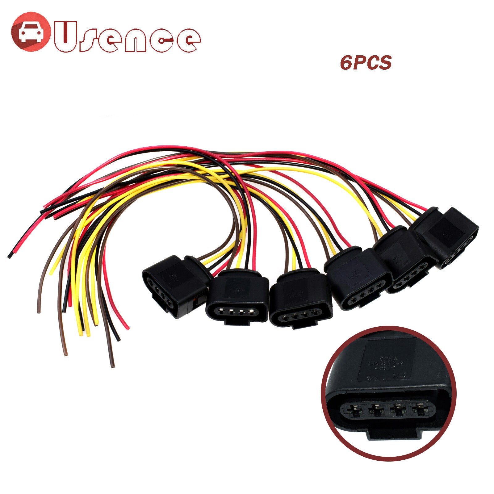 6X Ignition Coil Connector Harness Plug Wiring 1J0973724 for Jetta for Passat for Audi