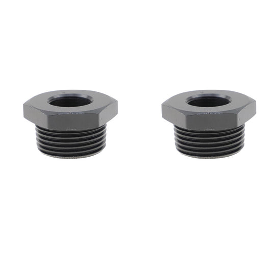 2-Pack Black Aluminum 5/8x24 to 3/4 NPT Automotive Threaded Oil Filter Adapters