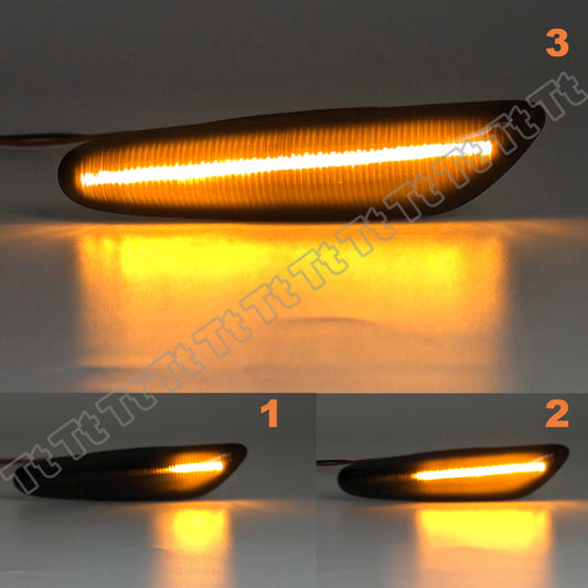 Sequential smoked LED side marker lights for BMW E60, E61, E82, E88, E90, E91, E92, E93