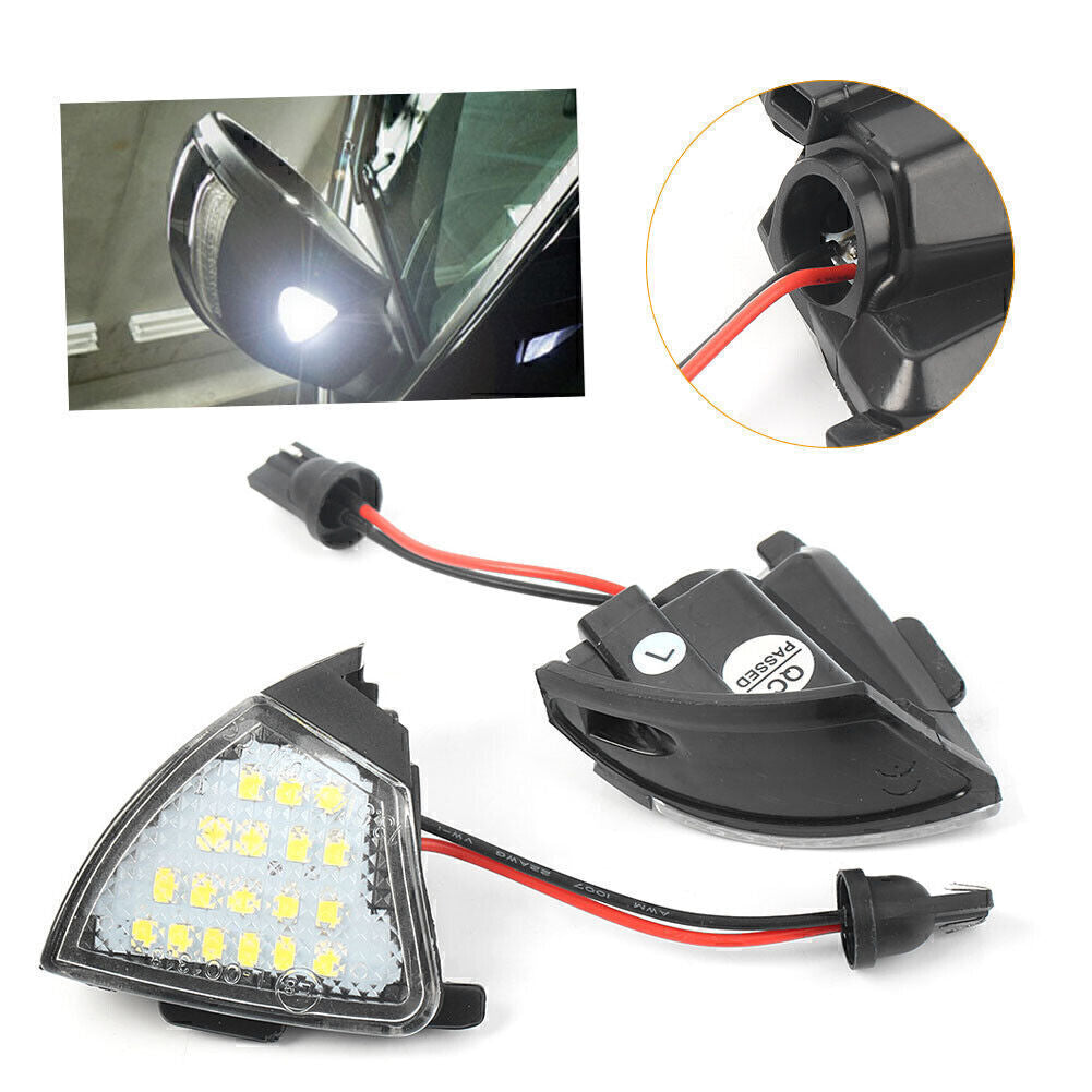for VW for Golf 5 for Jetta for Passat 2x 16LED White Under Side Mirror Puddle Lights Bulbs