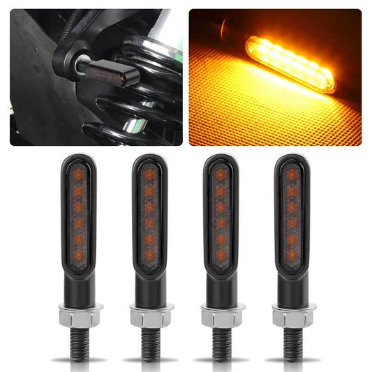4X LED Motorcycle Turn Signal Indicator Amber Light E24 Universal for Mini Lamp