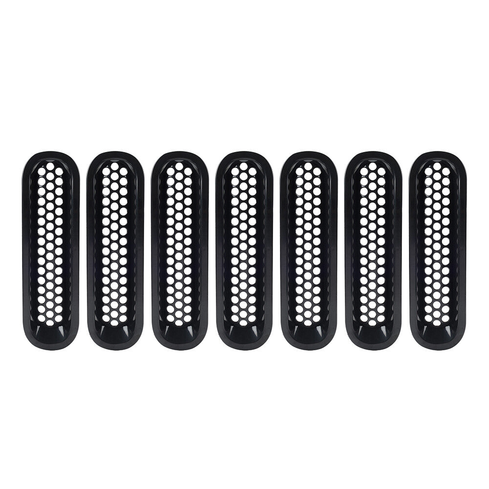 Front Insert Mesh Grille Cover Grill Trim Black for Jeep for Wrangler JK 2007-2017
