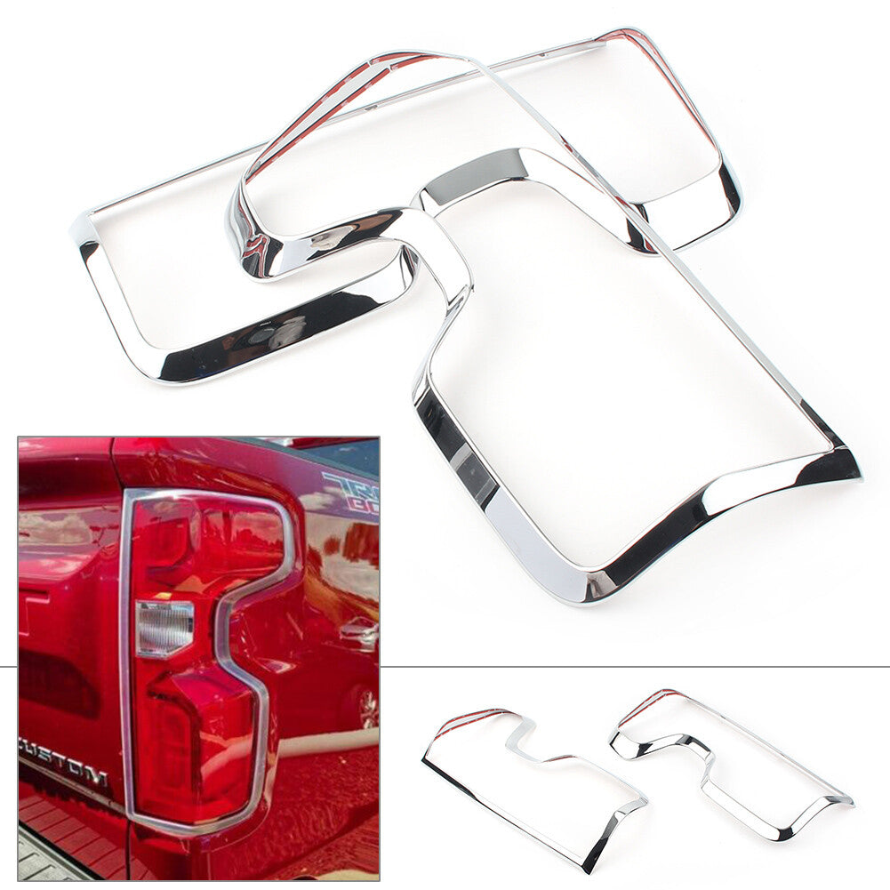 2x Rear Tail Light Taillights Cover Trim Fit for Chevrolet Silverado 1500 2019-2020