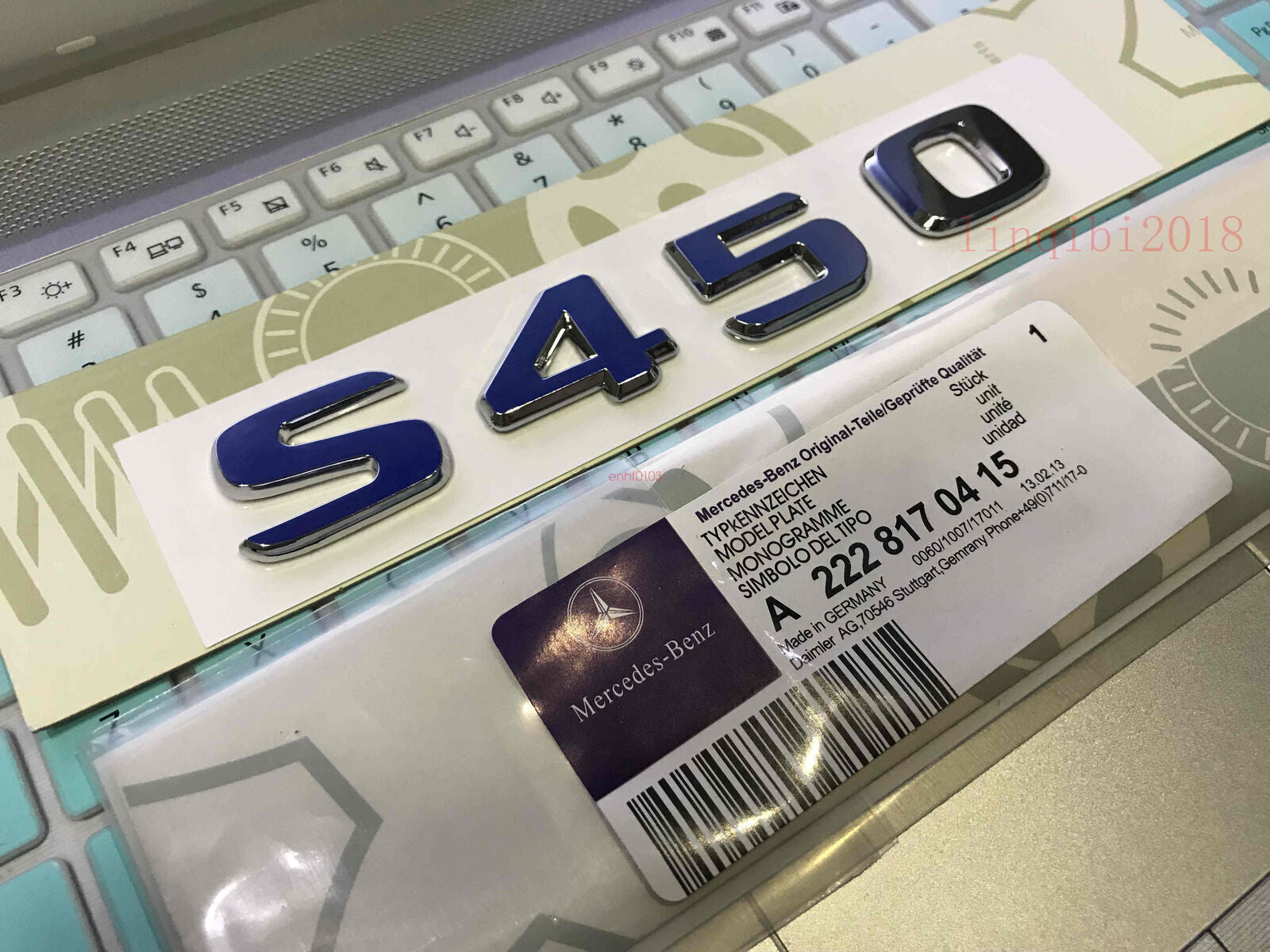 Chrome S450 Trunk Badge Decal Badge for S450