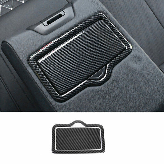 for Audi Q5 2018-2024 Carbon Fiber Look Inner Rear Water Cup Panel Cover Trim 2P