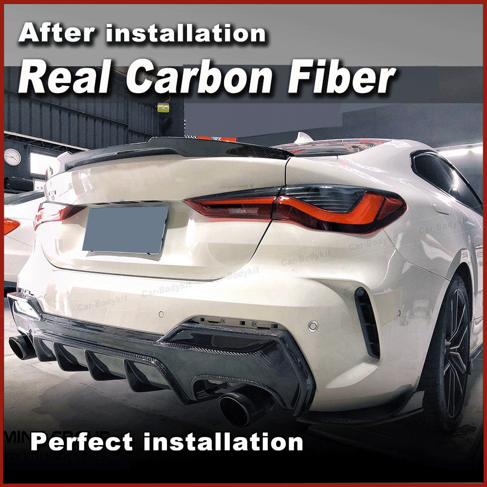 Fit for BMW G22 428i 430i G82 M4 2020-24 Real Carbon Rear Trunk Spoiler Wing Lip