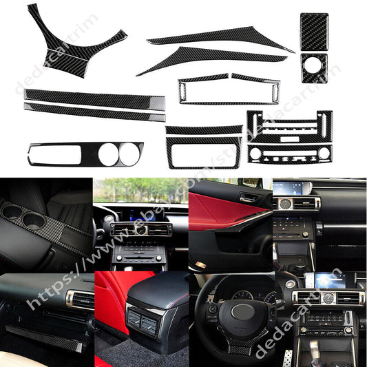 14Pcs Carbon Fiber Interior Full Set Decorative Trim for LEXUS IS250 IS350 13-17
