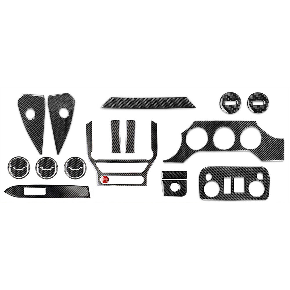 23Pcs Carbon Fiber Dashboard Central Control Set Trim Kit for Ford for Mustang 2015+
