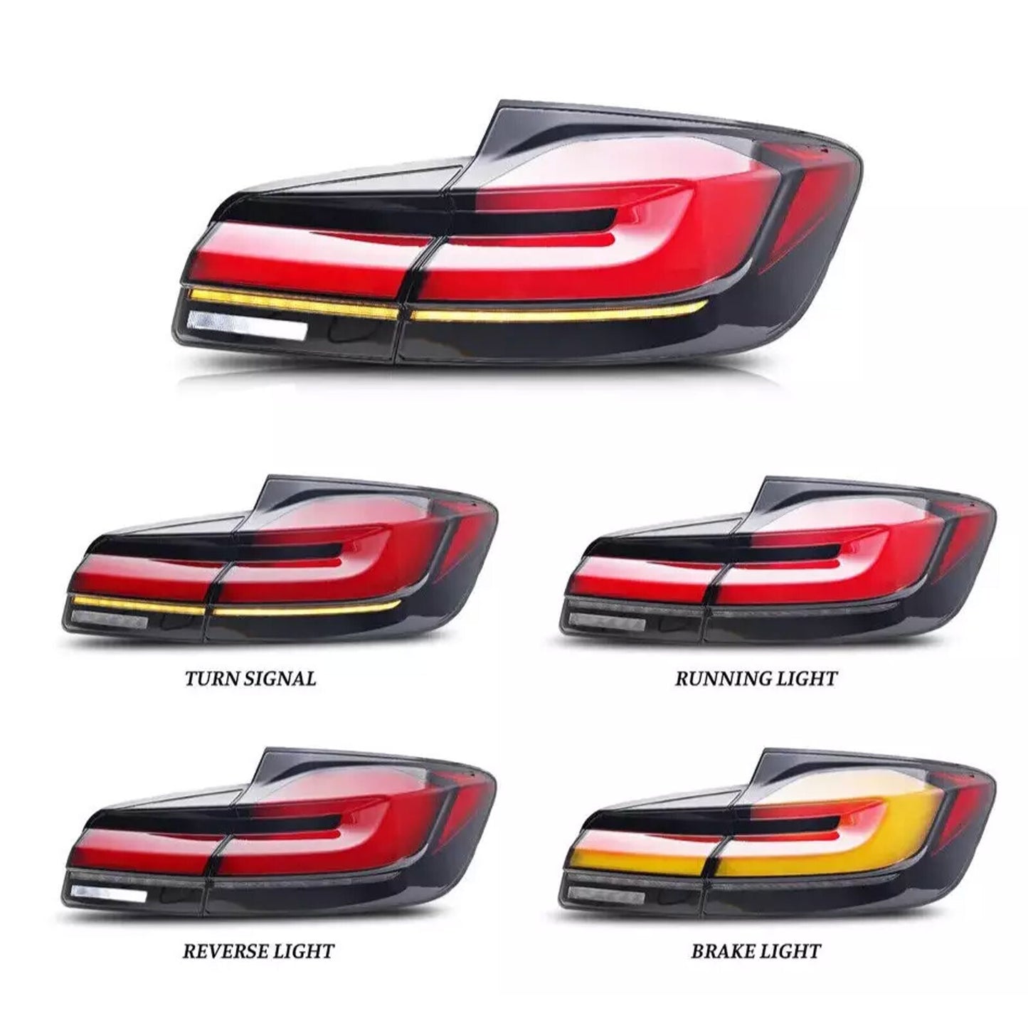 for BMW 5 Series F10 F18 M5 2011-2017 continuous LED taillights