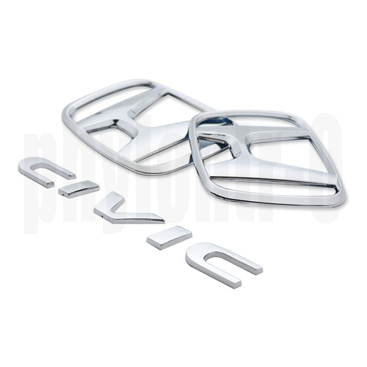 Glossy lettering badges on the front grille bumper and rear badges for the H+ for Civic 2016, 2017 - 2021