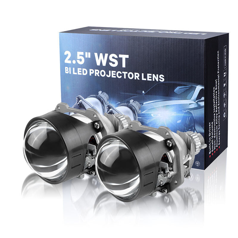 2X 2.5'' Bi LED Projector Lens 70W Car Headlight Universal VS Xenon Retrofit LHD