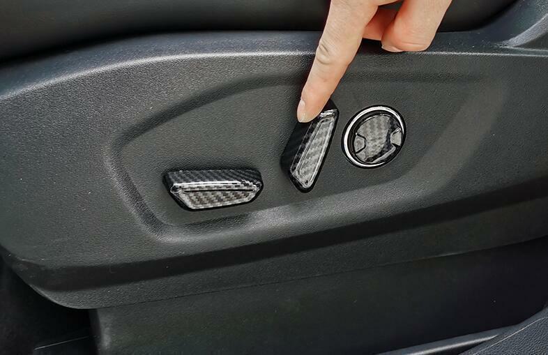 Fit for Ford Edge 2015-2021 Carbon Fiber Car for Seat Button Handle Cover Trim 6PCS