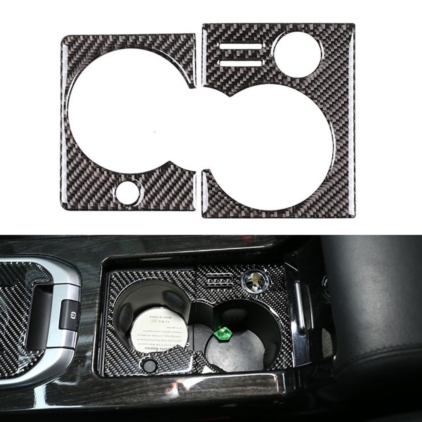 Carbon Fiber Interior Water Cup Cover Fit for Range Rover Discovery 2015-19