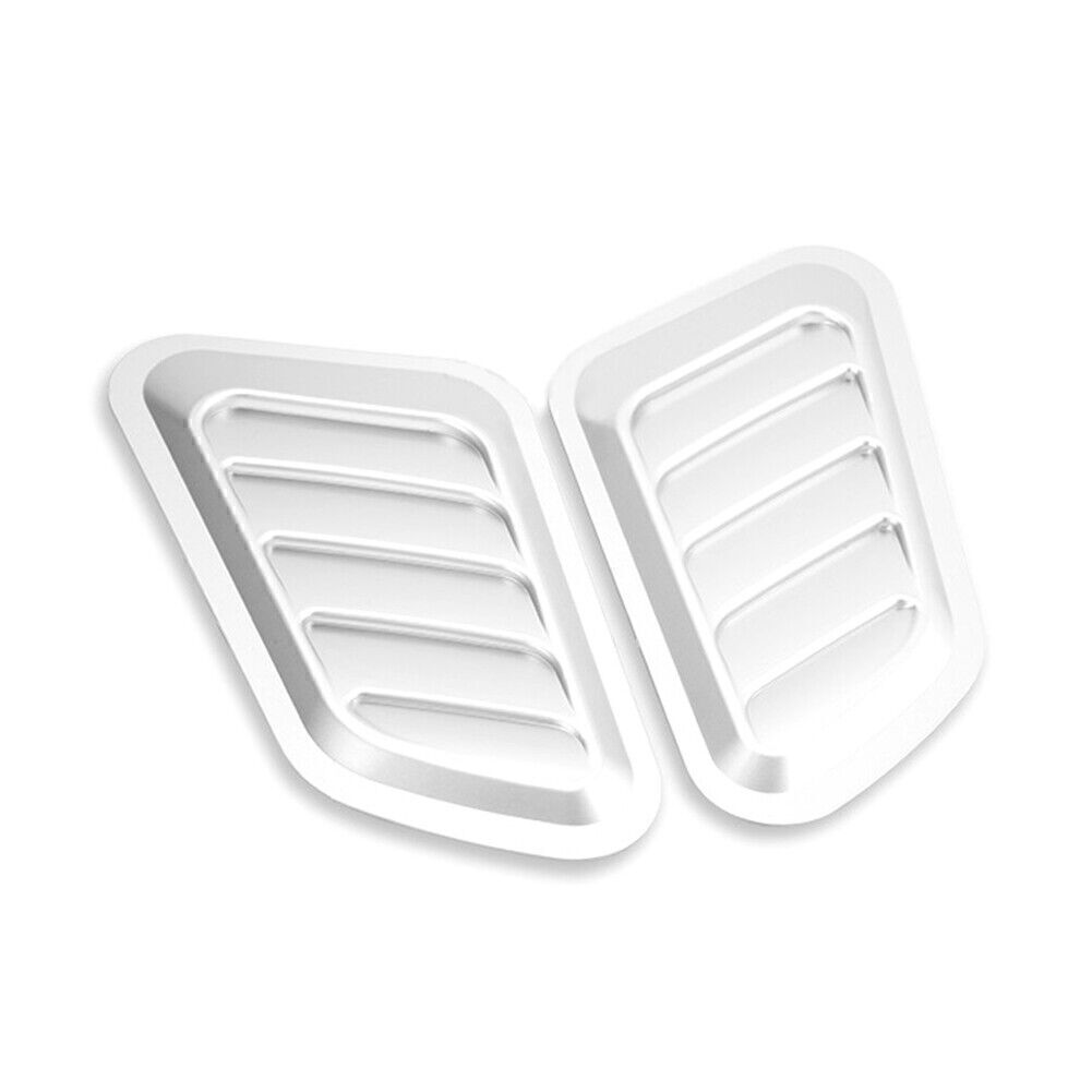 2x Universal Silver Car Decorative Air Flow Intake Hood Scoop Vent Bonnet Cover