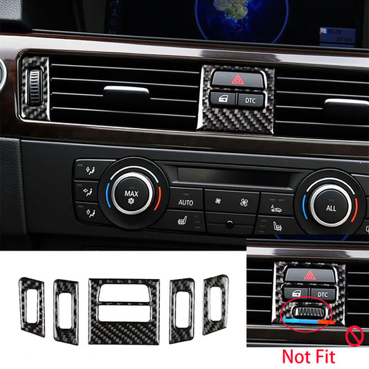 5¡ÁCarbon Fiber Air Vent Outlet Trim for BMW 3 Series E90 E92 2005-12 low-version