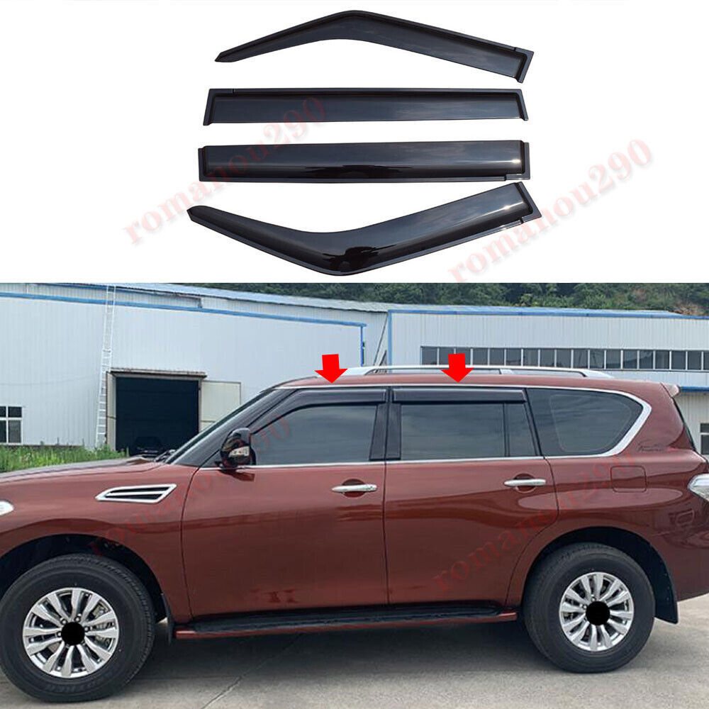 for Nissan Armada 2017-2024 Smoke Window Visors Sun Rain Guard Vent Deflectors
