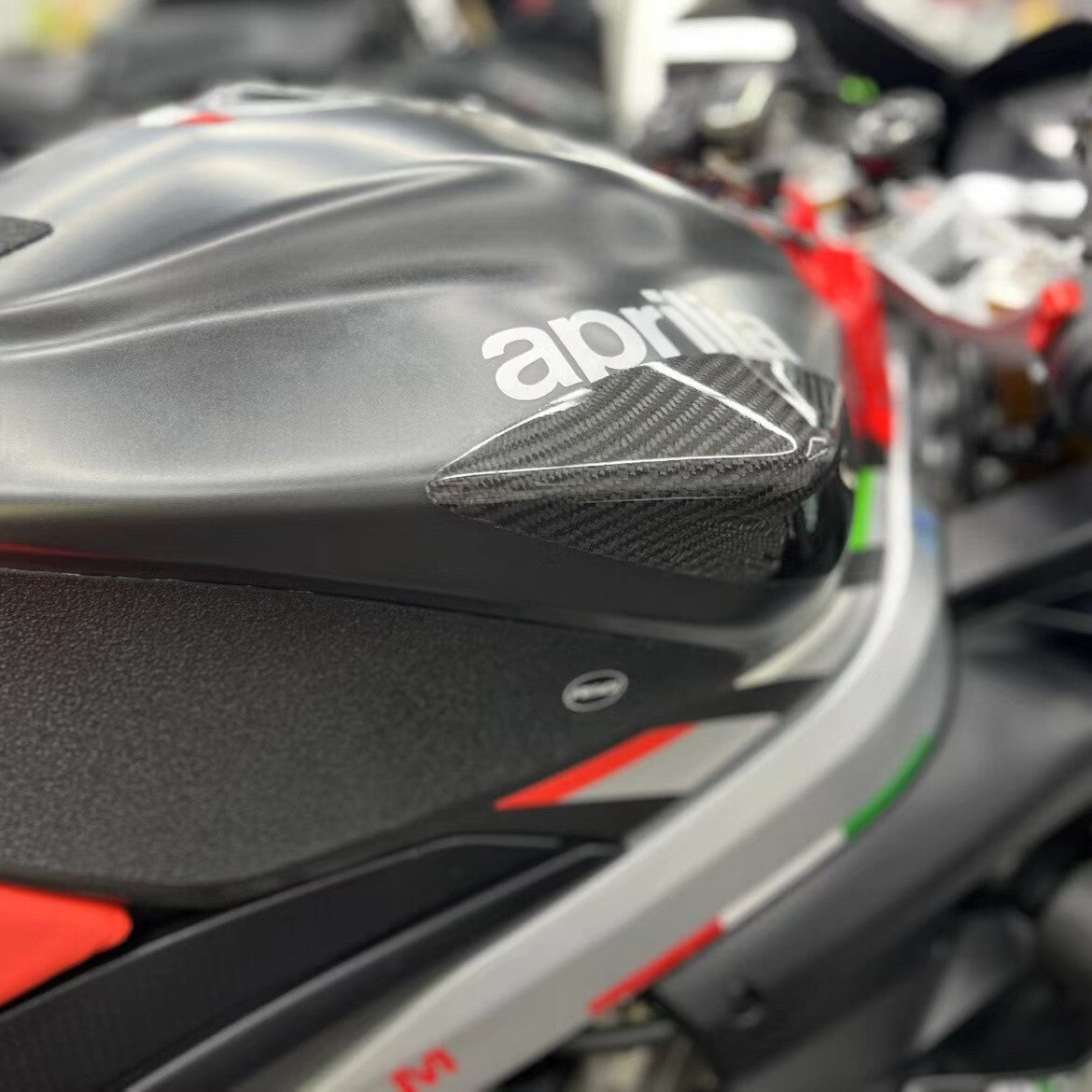 Carbon Fiber Side Tank Covers Sliders Protector For RS660 2021-2024