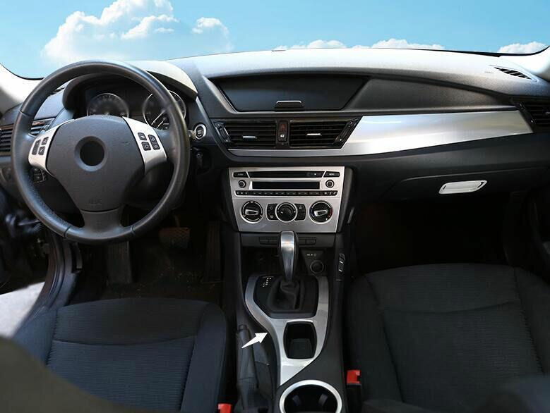 for BMW X1 E84 2013-2015 ABS Silver Central Console Gear Shift Cover Trim 1PCS