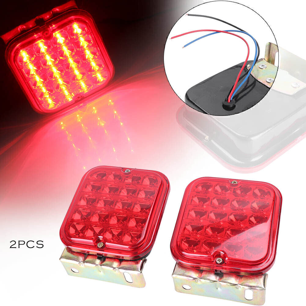 2x Red 4.5 Trailer Tail Light Kit Fit Brake RV Boat Truck Turn Signal Led Light