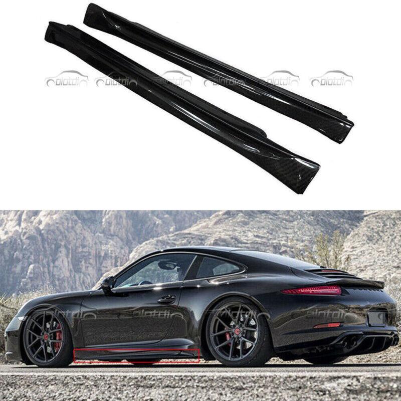 Carbon fiber for Porsche 911 991.1 V Style 2005-2011 Side Skirt Extension Kit
