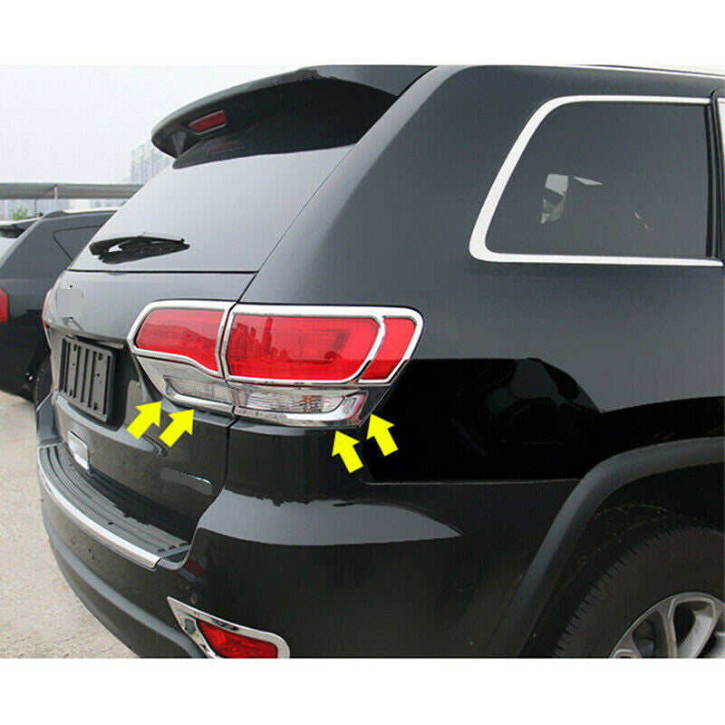4P Chrome Taillight Rear Lamp Frame Cover Trim for Jeep Grand Cherokee 2014-2020