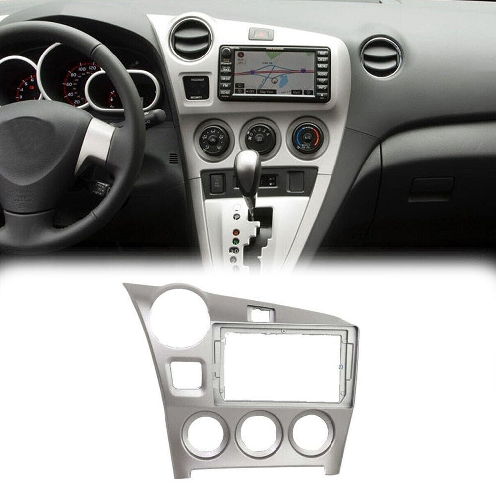 9-inch Car Radio Stereo Fascia Frame Panel Silver for Toyota For MATRIX 2009-14