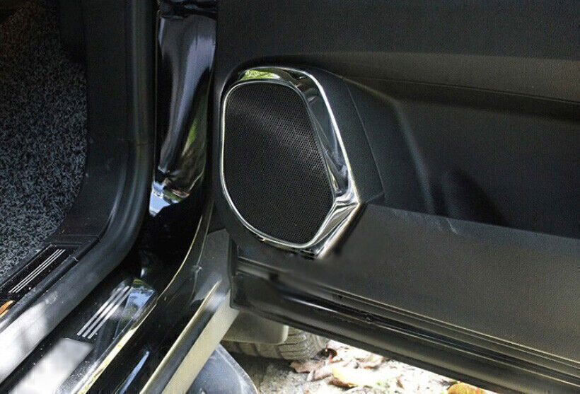 for Cadillac SRX 2010-15 Steel Silver Inner Door Speaker Horn Sound Ring Trim 4P