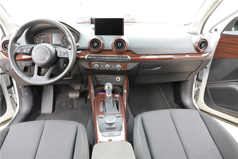 Car Inner Middle Air Outlet Vent Cover Trim Fit for Audi Q2L 2018-2021 Red Wood