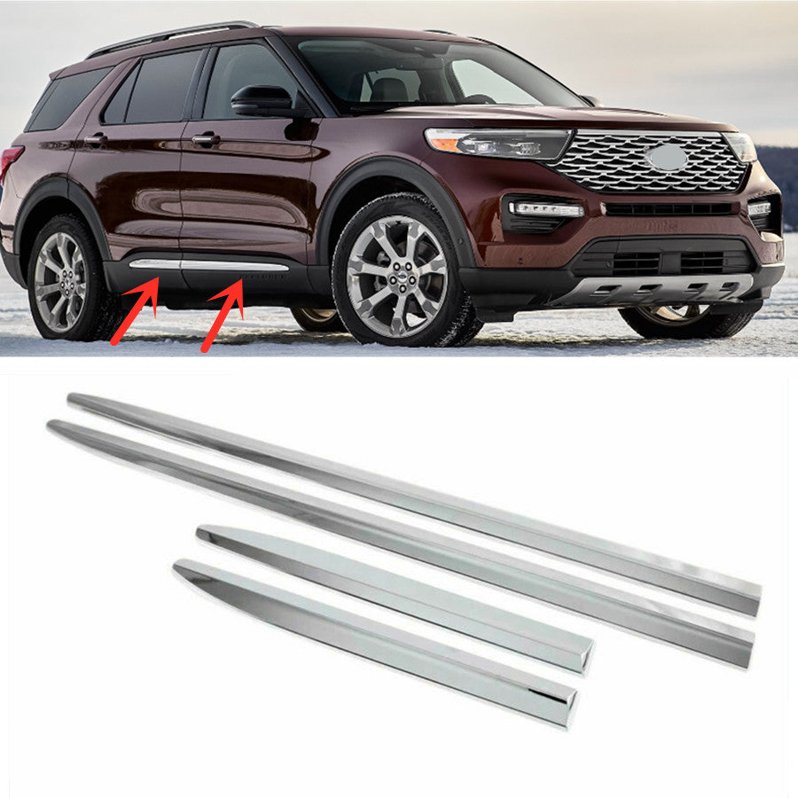 for Ford Explorer 2020-2022 Chrome Outer door body side molding cover Strip trim